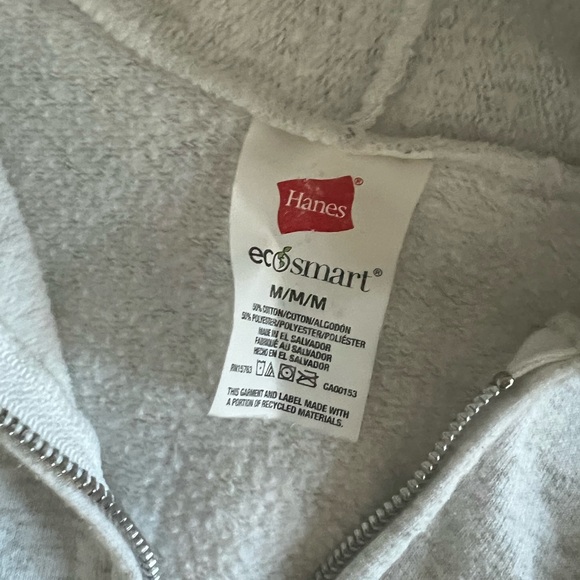 Hanes Eco Smart heather gray zip up hoodie, women’s size M - Picture 3 of 4